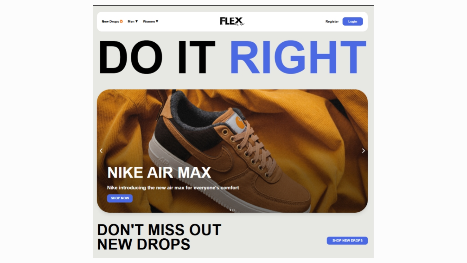 FlexShoes Online Shoes Store Website