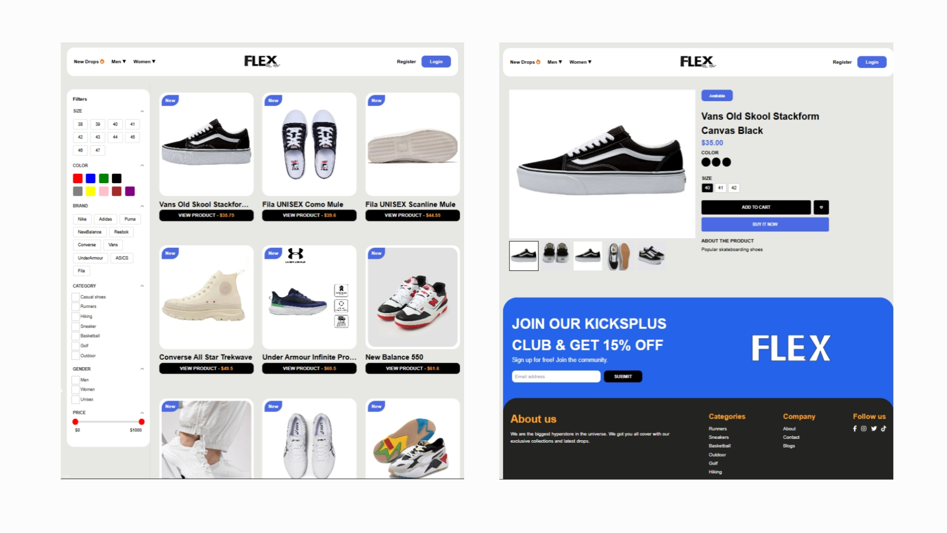 FlexShoes Online Shoes Store Website